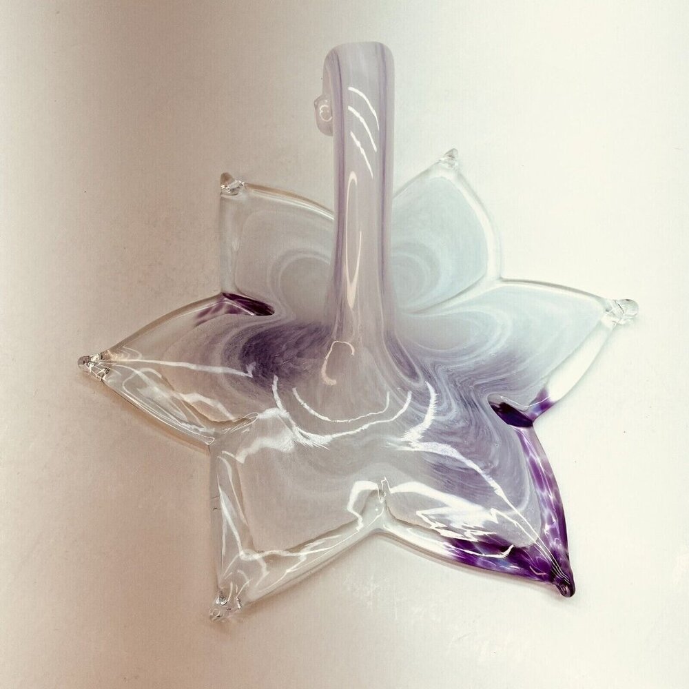 Art Glass Trumpet Vase Handmade Lilac White Cased Sommerso Murano? Italy 7.8" - Picture 12 of 13